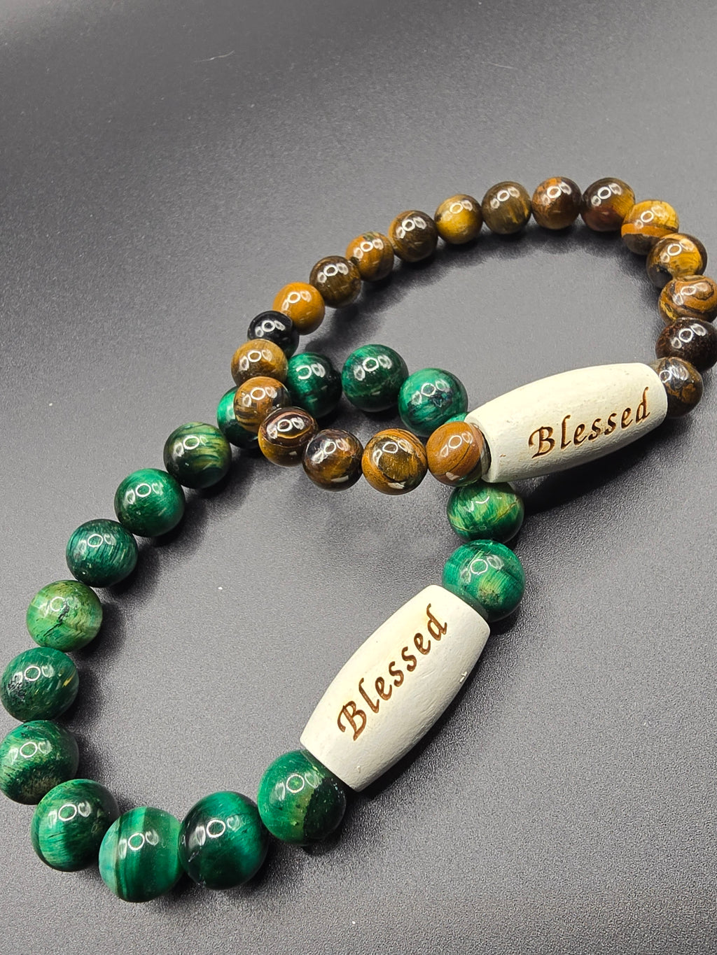 "Blessed" Tiger Eye Bracelet