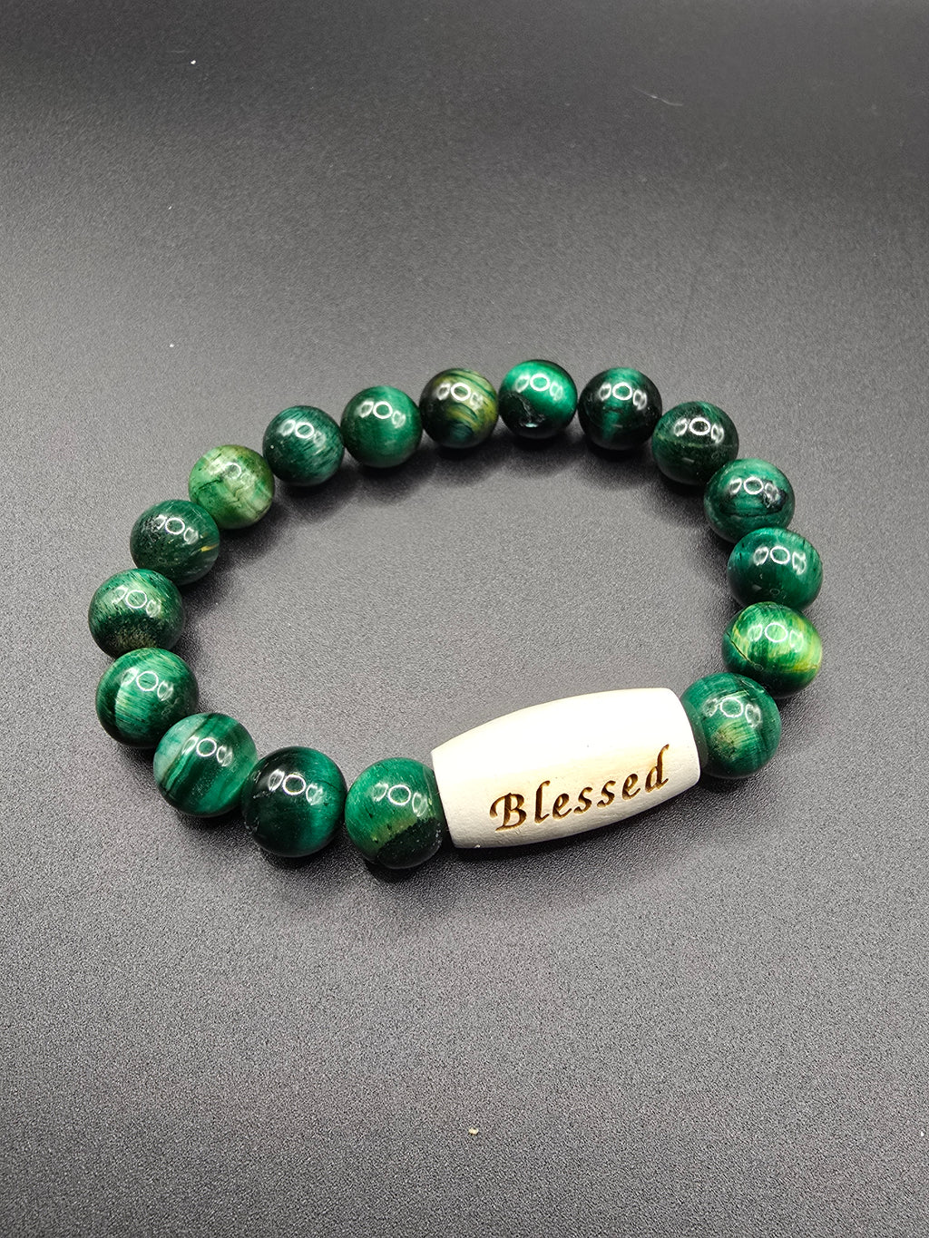 "Blessed" Tiger Eye Bracelet