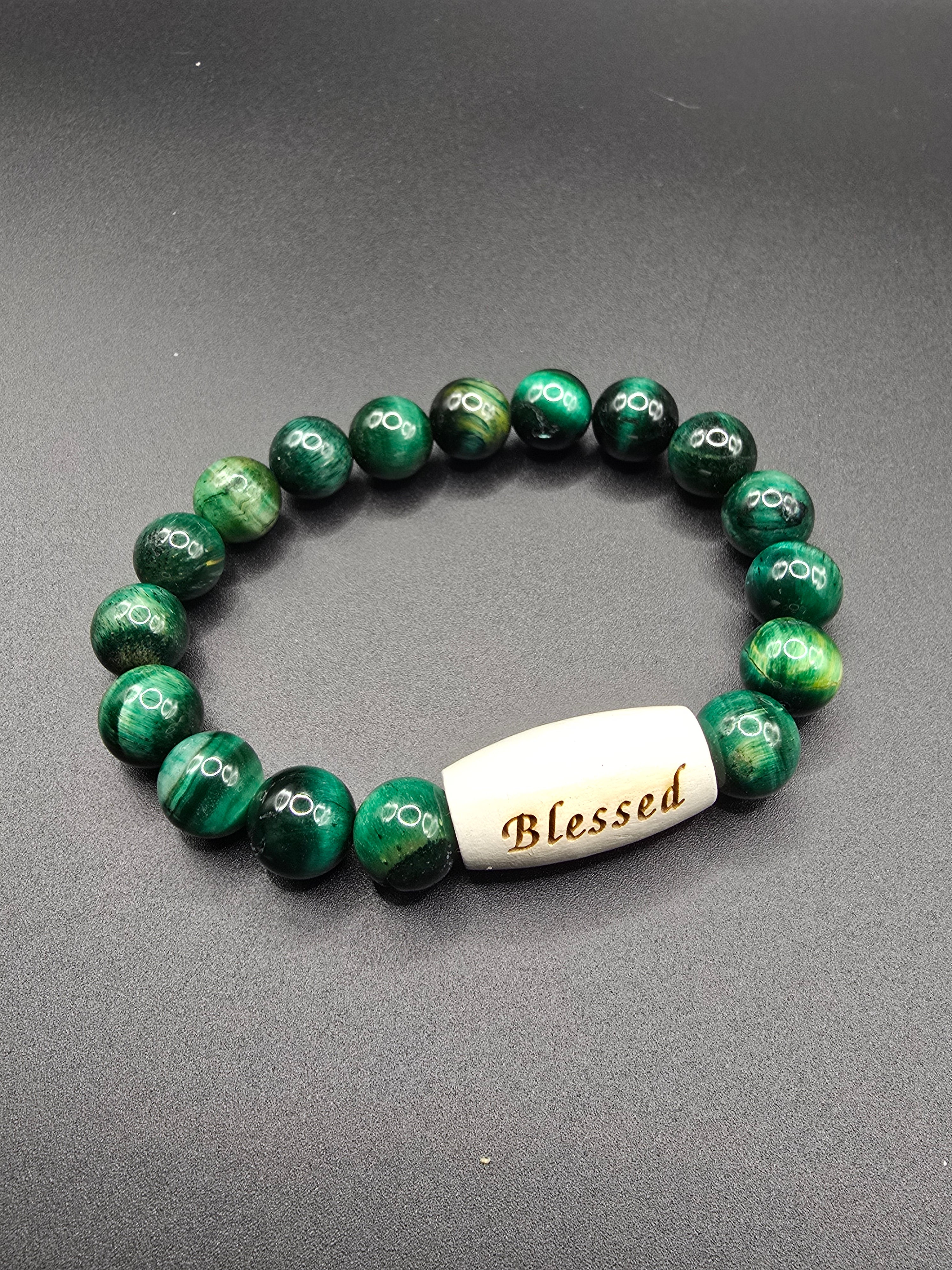 "Blessed" Tiger Eye Bracelet