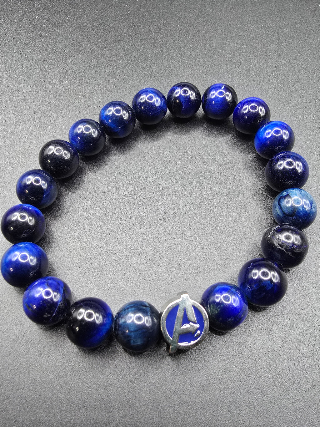 "A" Blue Tiger Eye Bracelet