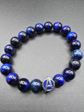 "A" Blue Tiger Eye Bracelet