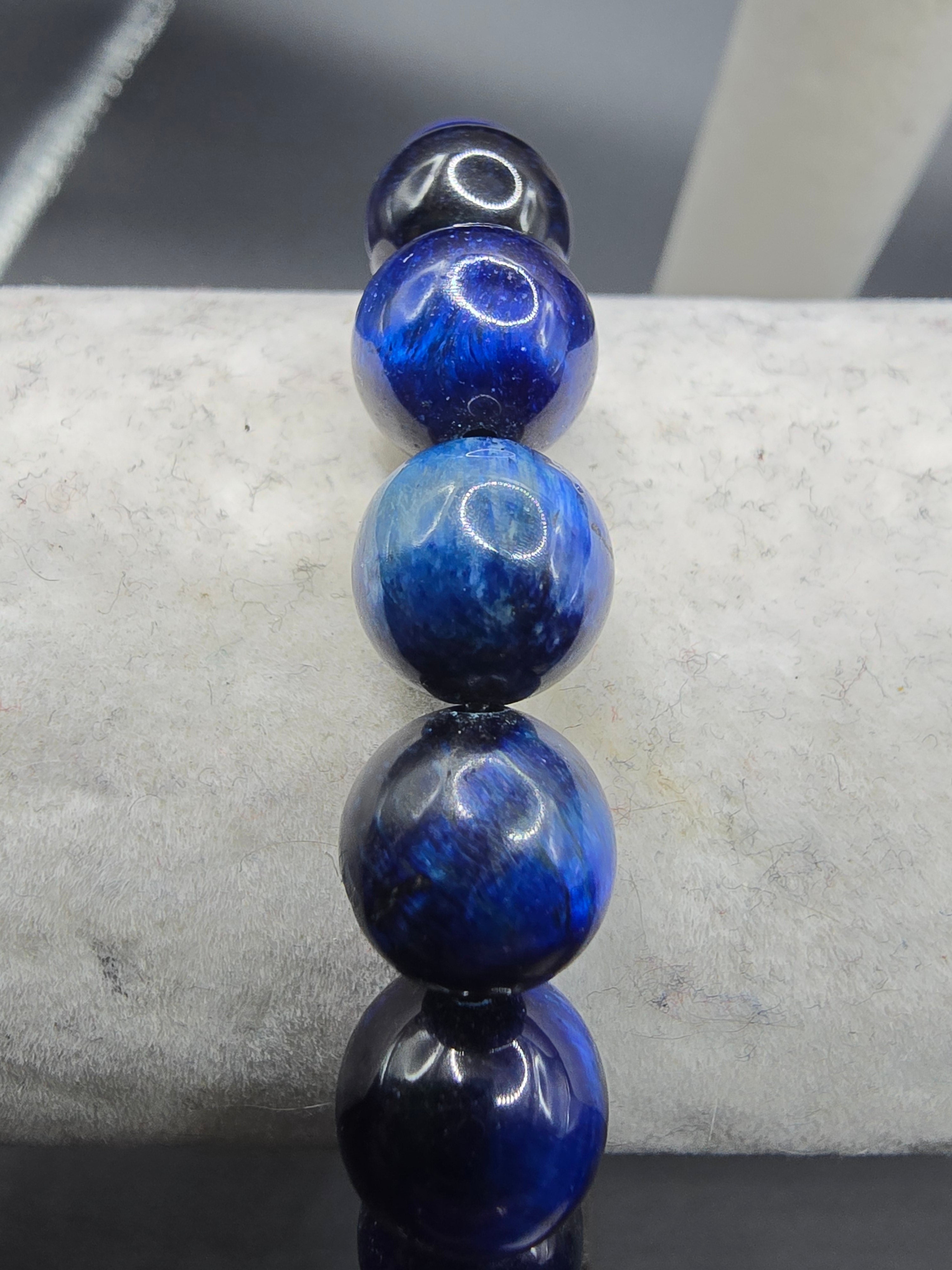 "A" Blue Tiger Eye Bracelet
