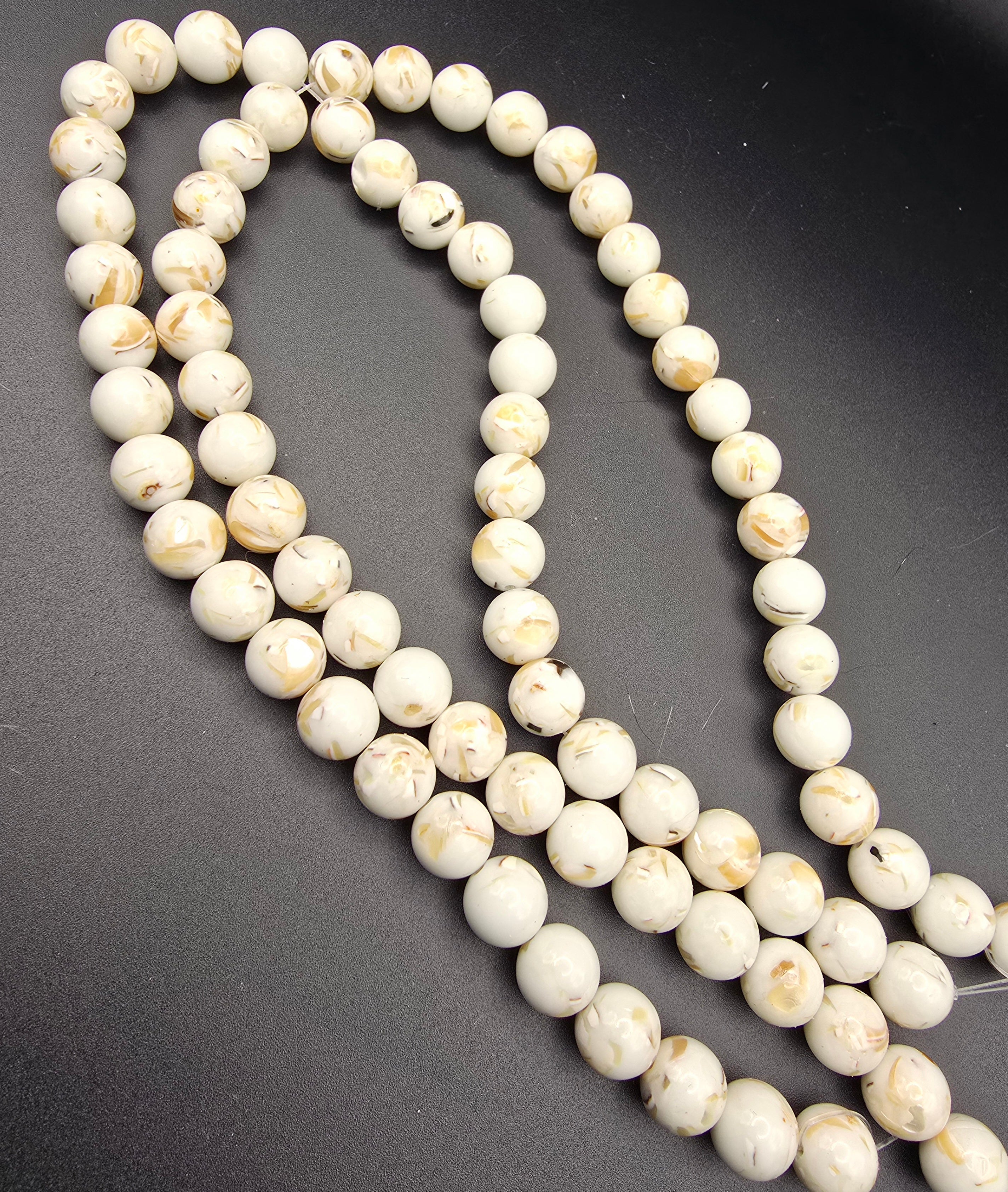 10mm White Shell Trochus Beads