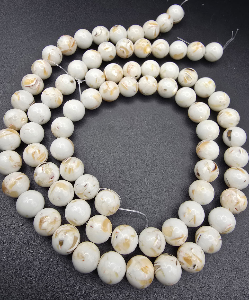 10mm White Shell Trochus Beads