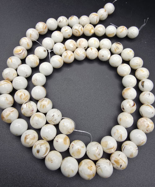 10mm White Shell Trochus Beads
